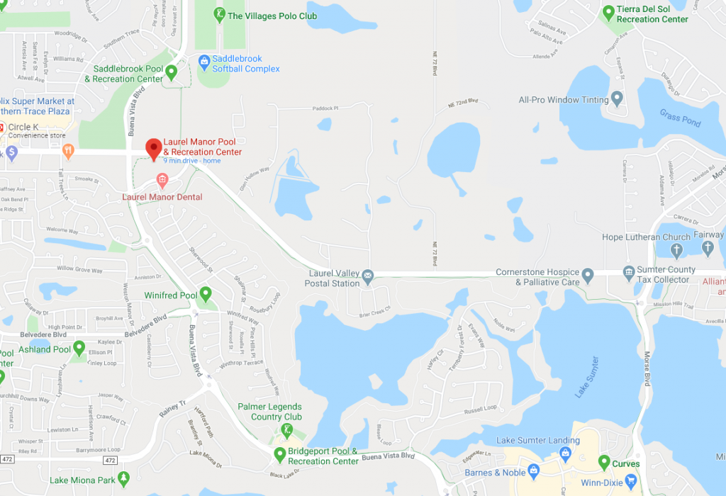 Google Map to Laurel Manor Recreation Center